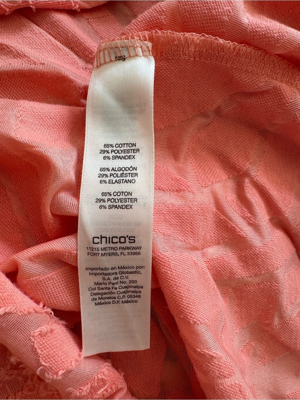 CHICOS Burnout Top Peach L - Picture 8 of 9